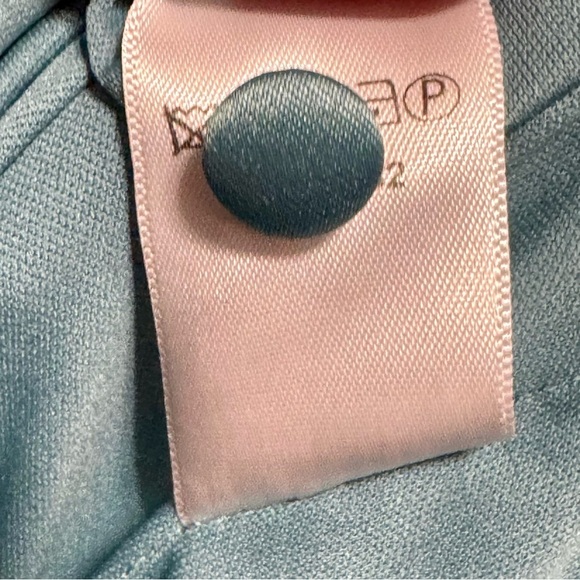 ADRIANNA PAPELL Lace Square Neck Formal Cocktail Blue Dress Size 12 - Picture 11 of 12